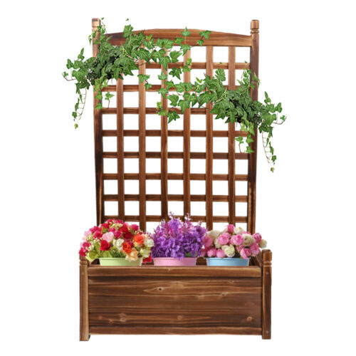 Planter Box With Trellis Solid Wood Outdoor Plant Overhead Free ...