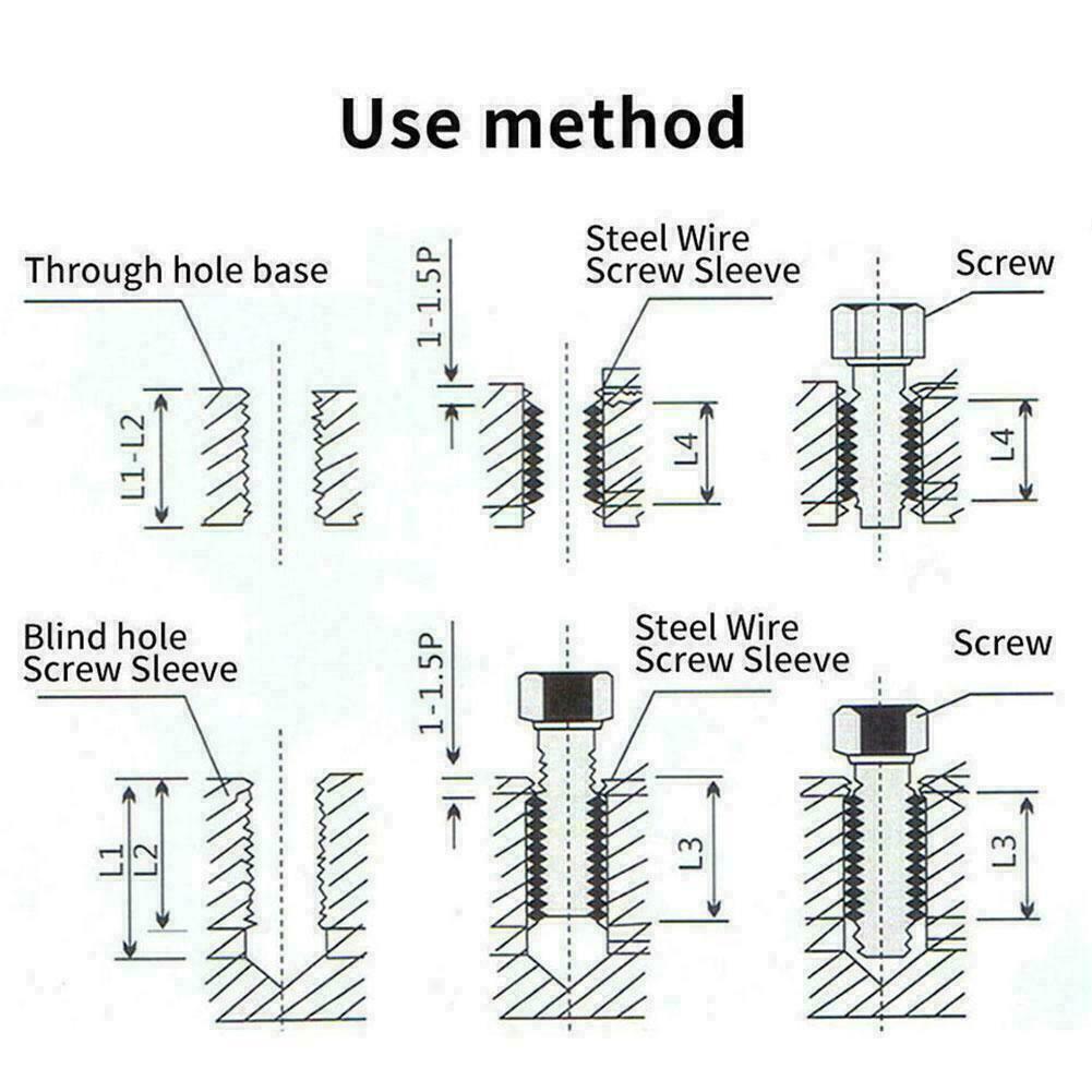 Steel Coiled Thread Helical Thread Screw Sleeve Set W6B4 Bushing Tools S6W4